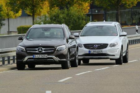 Mercedes GLC 250 d 4Matic, Volvo XC60 D5 AWD, Frontansicht