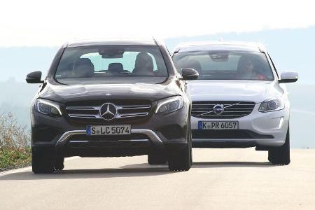 Mercedes GLC 250 d 4Matic, Volvo XC60 D5 AWD, Frontansicht