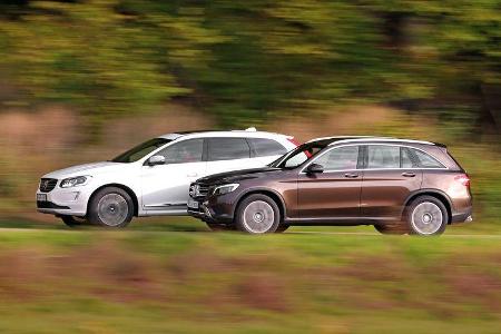 Mercedes GLC 250 d 4Matic, Volvo XC60 D5 AWD, Seitenansicht