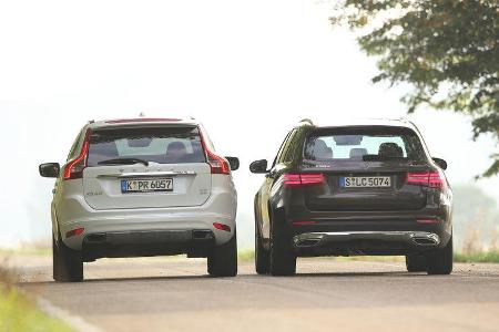 Mercedes GLC 250 d 4Matic, Volvo XC60 D5 AWD, Heckansicht