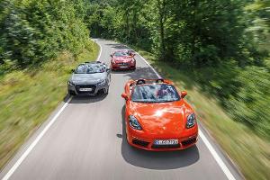 TT RS gegen AMG SLC 43 und 718 Boxster S