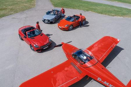 Audi TT RS Roadster, Mercedes-AMG SLC 43, Porsche 718 Boxster S Front