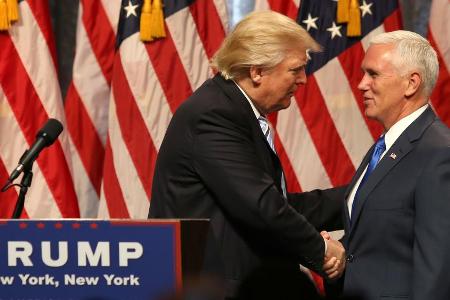Donald Trump und Mike Pence bei einer Veranstaltung in New York