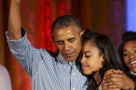 Barack Obama mit seiner Tochter Malia