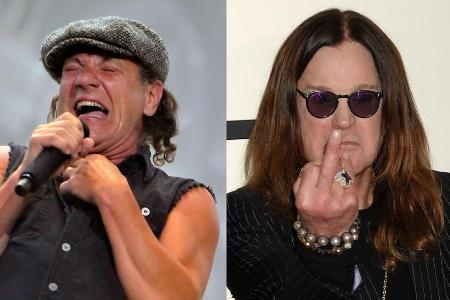 An Brian Johnson (li.) und Ozzy Osbourne sind die Jahre im Rock-Biz nicht spurlos vorüber gegangen An Brian Johnson (li.) und Ozzy Osbourne sind die Jahre im Rock-Biz nicht spurlos vorüber gegangen