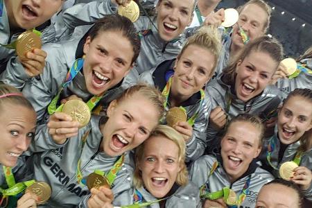 So feiern die deutschen Fußball-Damen ihr Olympia-Gold