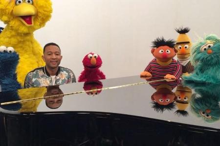 John Legend neben Bibo und Co. John Legend neben Bibo und Co.
