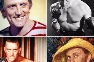 Michael Douglas gratuliert dem Filmheld Kirk Douglas