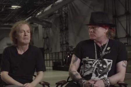 Angus Young (l.) und Axl Rose von AC/DC