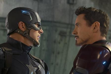 Nicht gut aufeinander zu sprechen: Captain America (Chris Evans, l.) und Iron Man (Robert Downey Jr.)
