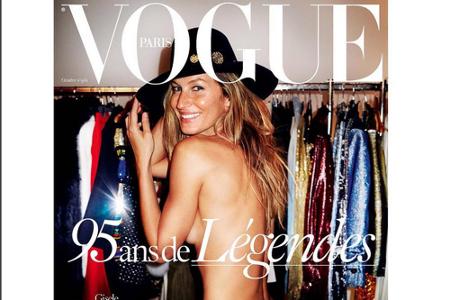 Gisele Bündchen halb nackt auf dem Cover