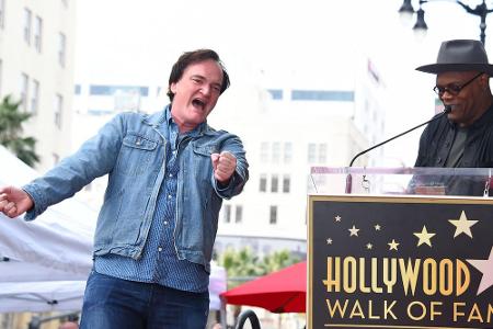Quentin Tarantino und Samuel L. Jackson auf dem Walk of Fame in Hollywood Quentin Tarantino und Samuel L. Jackson auf dem Walk of Fame in Hollywood