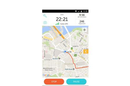 So lassen sich mit der App und der GPS-Funktion des Smartphones die eigenen Läufe verfolgen oder unter anderem auch neue Lau...
