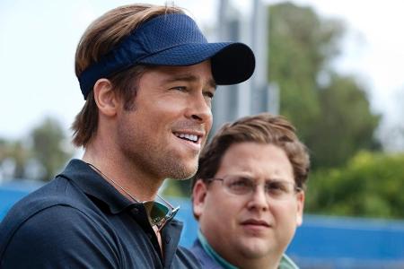 Brad Pitt (li.) und Jonah Hill wagten sich 2011 in 