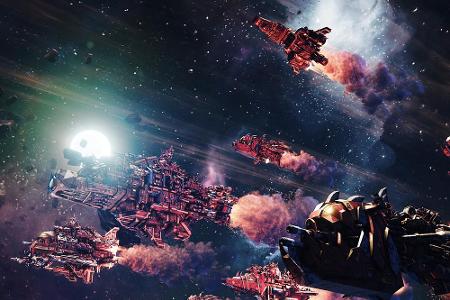 Kommandeure der Chaos-, Imperium-, Eldar- und Ork-Flotten können dabei unter anderem Bewaffnung, Verteidigungssysteme und au...