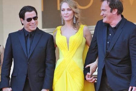 Tarantino arbeitet natürlich auch gerne mit Topstars zusammen. John Travolta (hier an der Seite von Uma Thurman) verhalf er ...