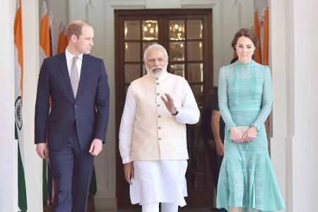 Im Hyderabad House trafen die Briten auf den indischen Premierminister Narendra Modi.