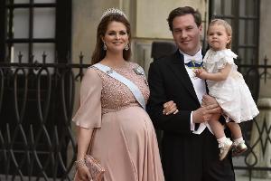 Madeleine mit Babybauch, Chris O'Neill und Töchterchen Leonore am Samstag bei der royalen Hochzeit