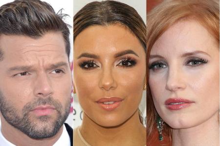Unter anderem Ricky Martin, Eva Longoria und Jessica Chastain (v.l.) meldeten sich nach dem Amoklauf in Roseburg zu Wort Unter anderem Ricky Martin, Eva Longoria und Jessica Chastain (v.l.) meldeten sich nach dem Amoklauf in Roseburg zu Wort
