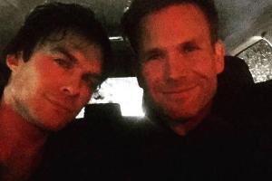 Ian Somerhalder und Kollege Matthew Davis bringen sich in Sicherheit