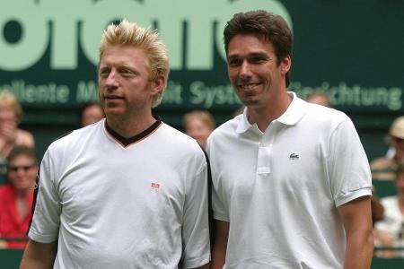 Trafen sich anonsten meist auf Tennisplätzen: Boris Becker (l.) und Michael Stich Trafen sich anonsten meist auf Tennisplätzen: Boris Becker (l.) und Michael Stich