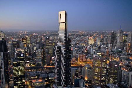 Der Eureka Tower in Melbourne ist mit 297,3 Metern das höchste Wohngebäude der Welt