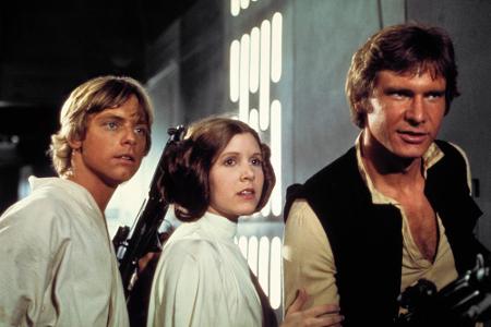 Luke Skywalker, Prinzessin Leia und Han Solo (v.l.n.r)