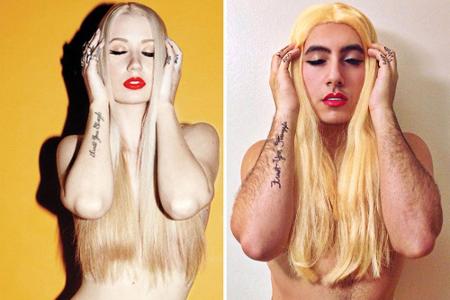 Wie Iggy Azalea zog auch Mina Gerges oben blank - zum Glück gibt es aber langes blondes Haar, um die Blöße zu verdecken.