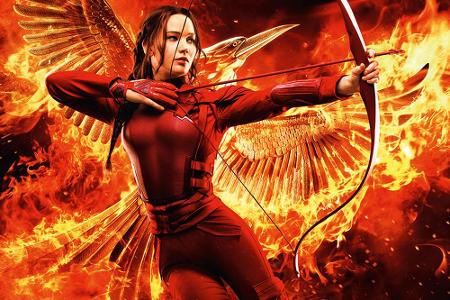 Katniss Everdeen (Jennifer Lawrence) ist das Gesicht der Rebellion, die in 