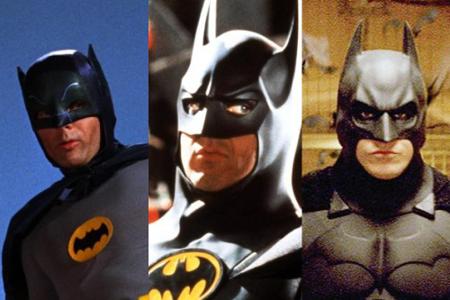 Unterschiedliche Schauspieler, unterschiedliche Filme, ein Held: Adam West, Michael Keaton und Christian Bale (v.l.n.r.) ver...