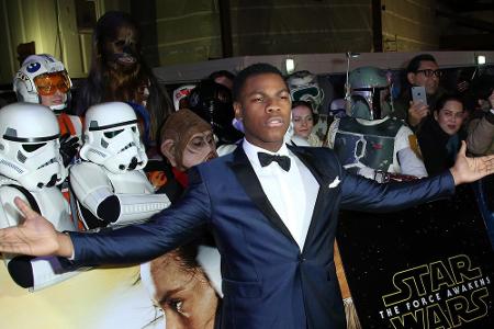 Neben Ridley der zweite Newcomer im Cast: John Boyega ist Brite und freute sich sichtlich, den Film in London zu präsentieren.