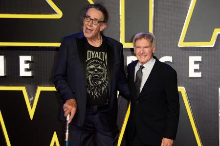 Peter Mayhew (l.), der vor der Kamera im Chewbacca-Kostüm steckt und Harrison Ford waren genauso nach London gekommen wie di...