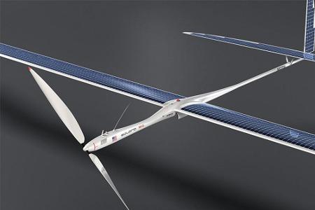 Solarbetrieben und mit einer Spannweite von 50 Metern: Eine Solara 50 aus dem Hause Titan Aerospace Solarbetrieben und mit einer Spannweite von 50 Metern: Eine Solara 50 aus dem Hause Titan Aerospace