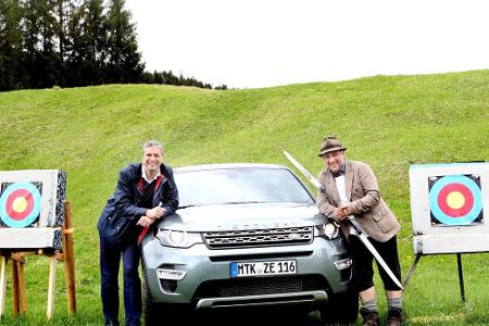 Hollywood-Komponist Harold Faltermeyer (re.) mit Peter Modelhart, Jaguar Land Rover Geschäftsführer Deutschland