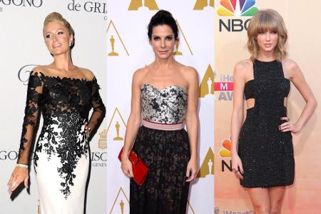 Paris Hilton (l.), Sandra Bullock (M.) und Taylor Swift (r.) hatten schon Probleme mit Stalkern