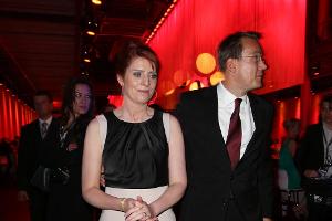 Monica Lierhaus und Rolf Hellgardt bei der Verleihung des Deutschen Fernsehpreises 2012