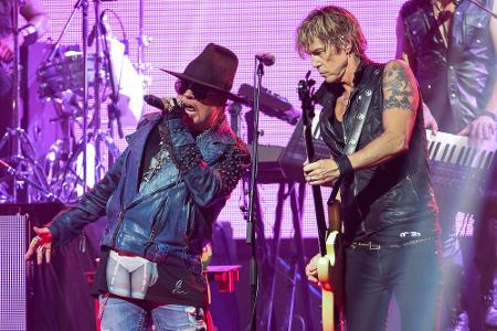 Guns N' Roses-Sänger Axl Rose und Bassist Duff McKagan im April 2014