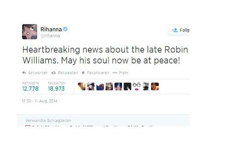 trauer Robin Williams, rihanna