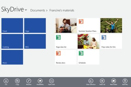 Skydrive liefert übersichtlich alle beim Online-Speicher abgelegten Inhalte