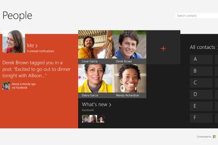 Weiterer Blick auf die neue Leute-App in Windows 8.1