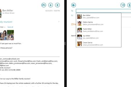Windows 8.1 Preview - zwei App-Fenster Seite an Seite
