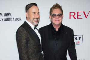 Elton John (r.) und Ehemann David Furnish im Oktober auf einer Veranstaltung in New York