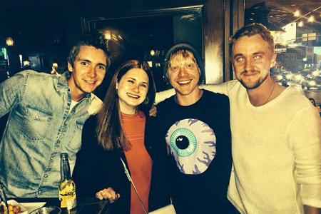 Drei Weasleys und ein Malfoy: Tom Felton (r.) teilte diese Drei Weasleys und ein Malfoy: Tom Felton (r.) teilte diese