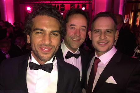 Elyas M'Barek (l.), Jan Josef Liefers (m.) und Moritz Bleibtreu beim Deutschen Filmball Elyas M'Barek (l.), Jan Josef Liefers (m.) und Moritz Bleibtreu beim Deutschen Filmball