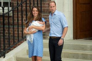 Herzogin Kate und Prinz William kurz nach der Geburt ihres ersten Kindes