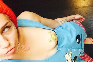 Miley Cyrus präsentiert sich oben ohne