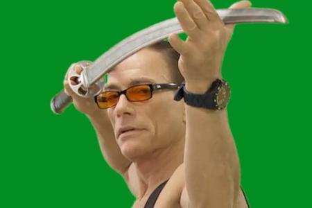 Jean-Claude Van Damme vor dem Greenscreen Jean-Claude Van Damme vor dem Greenscreen