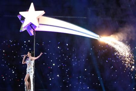 Sie ist ein Star: Mit ihrer Bühnenshow versetzte Katy Perry die Zuschauer des Super Bowls in Begeisterung