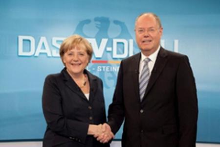 Merkel und Peer Steinbrück beim TV-Duell