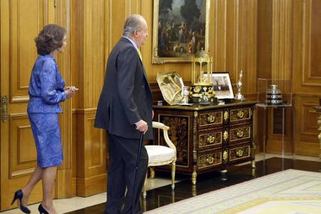 Juan Carlos I. und seine Frau Sofia am Dienstag in Madrid
